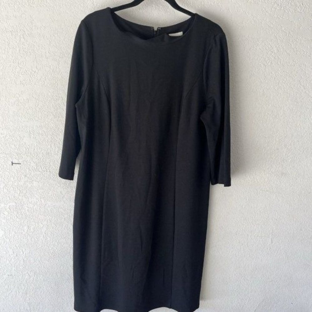 Chico’s Black Knit Dress  3/4 Sleeves Women’s - Size 2.5 Us Sz 14 Classic